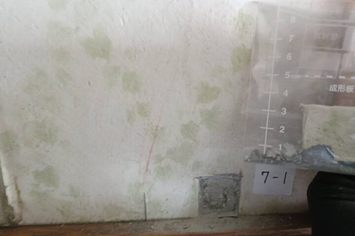 某○○寮建材採取及びアスベスト分析調査業務の調査写真